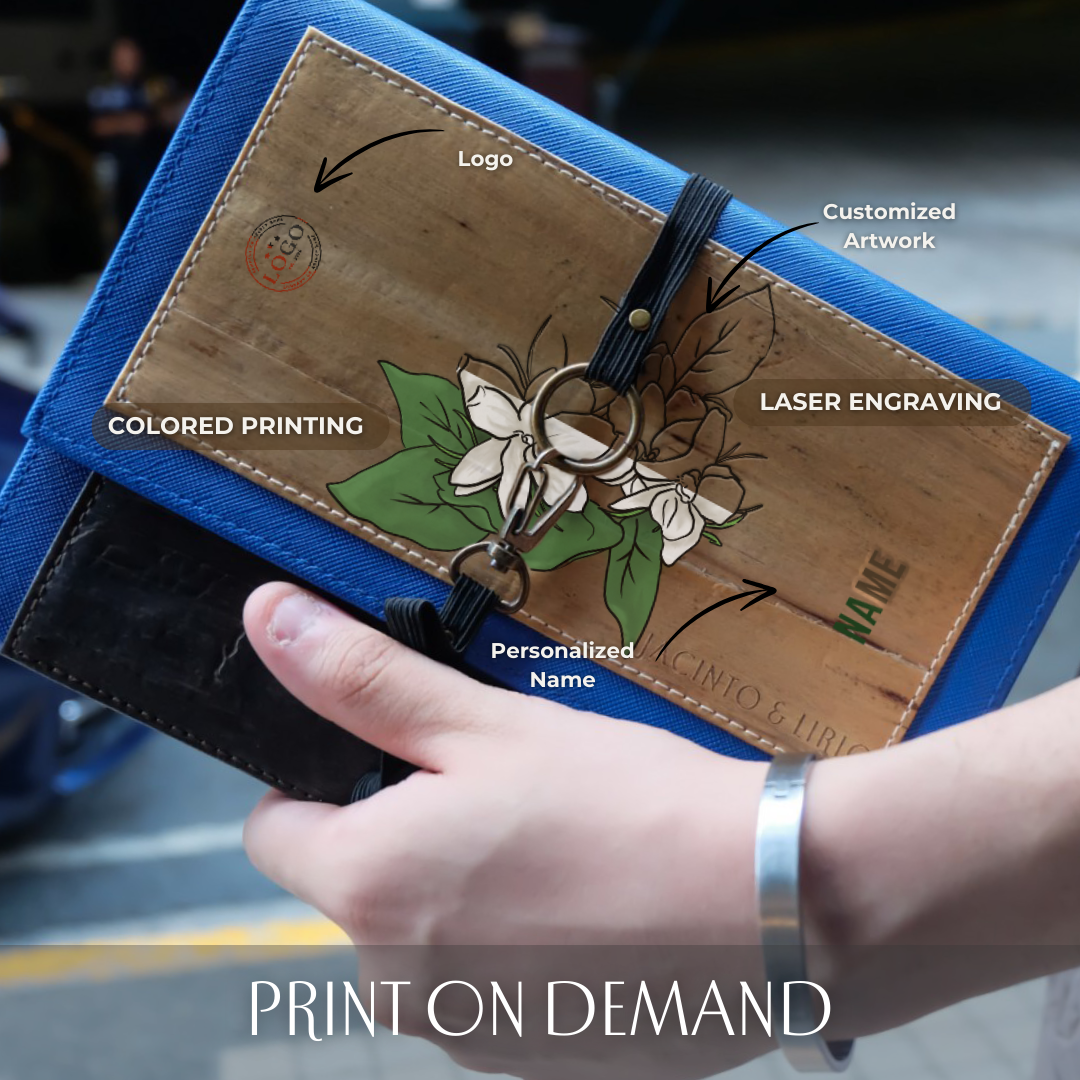 Dual Cover Refillable Vegan Leather Journal , laser engraving for personalized name , logo and custom artwork