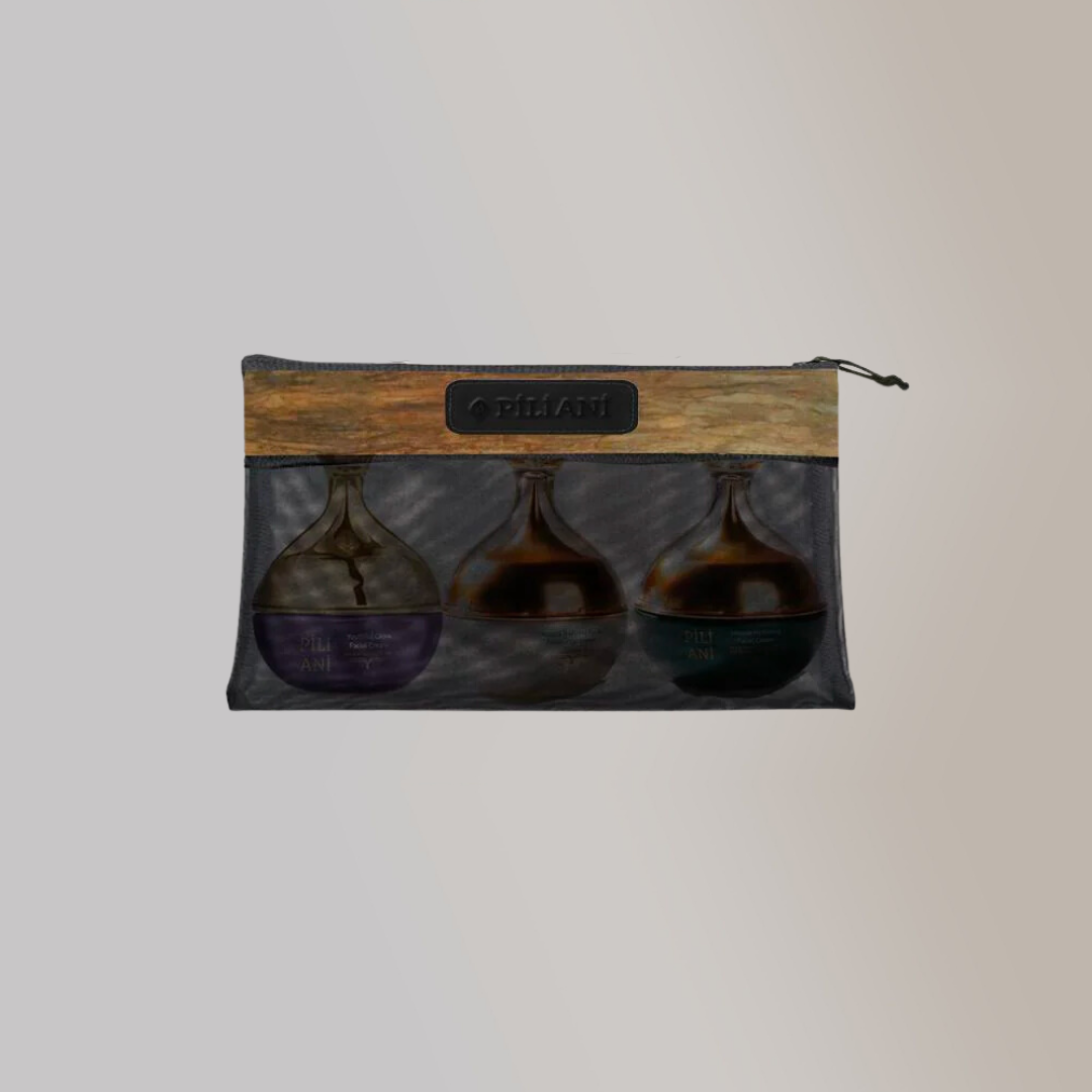 Zipped Net Cosmetic Kit Pouch with Vegan Leather - Jacinto & Lirio