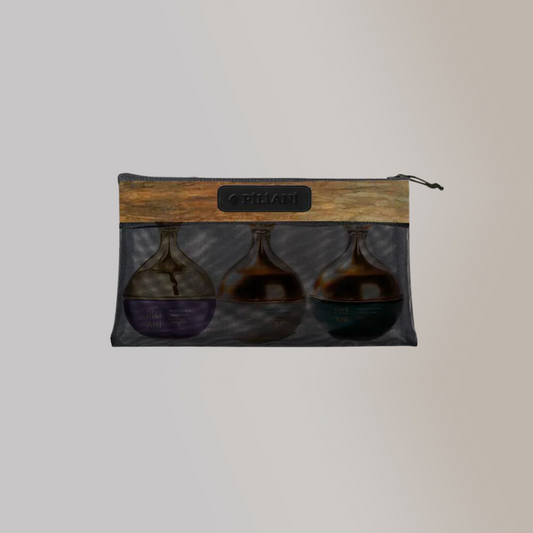 Zipped Net Cosmetic Kit Pouch with Vegan Leather - Jacinto & Lirio