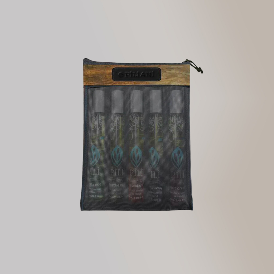Zipped Net Cosmetic Kit Pouch with Vegan Leather - Jacinto & Lirio