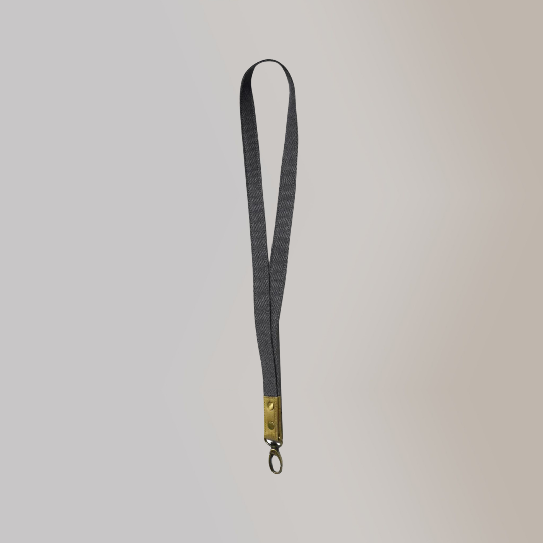 Vegan Leather Badge Fabric Lanyard - Jacinto & Lirio
