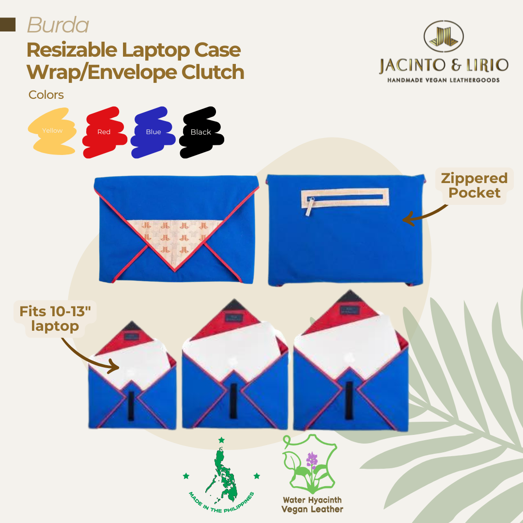 Resizable polyester phone pouch in blue with zippered pocket.