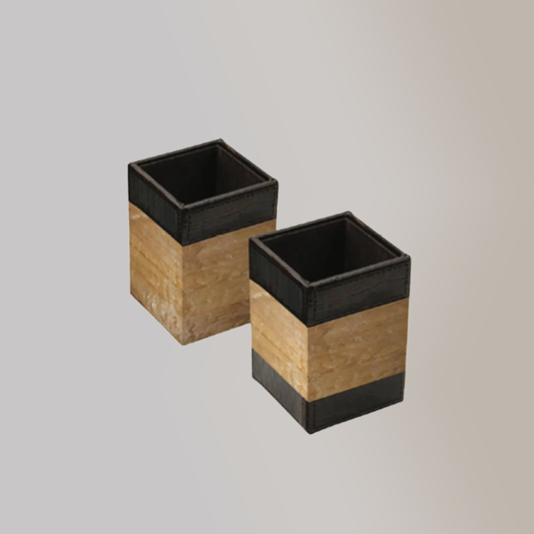 Vegan Leather Desk Accessories Pen Holder - Jacinto & Lirio