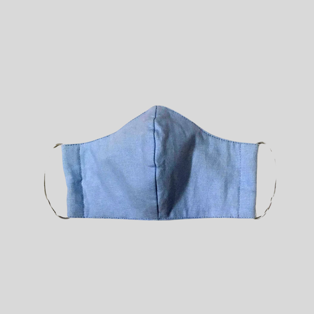 A sky blue cloth mask