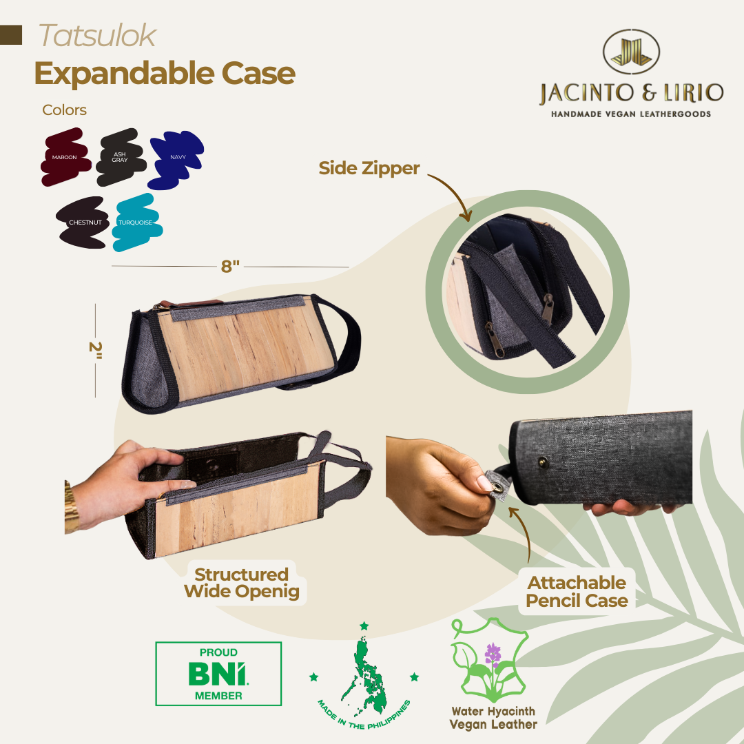 Tatsulok Expandable Case with Wristlet & Shade Case, available in Ash Gray ,used as a powerbank holder, sunglasses case, pencil case, first aid kit, and accessory organizer.