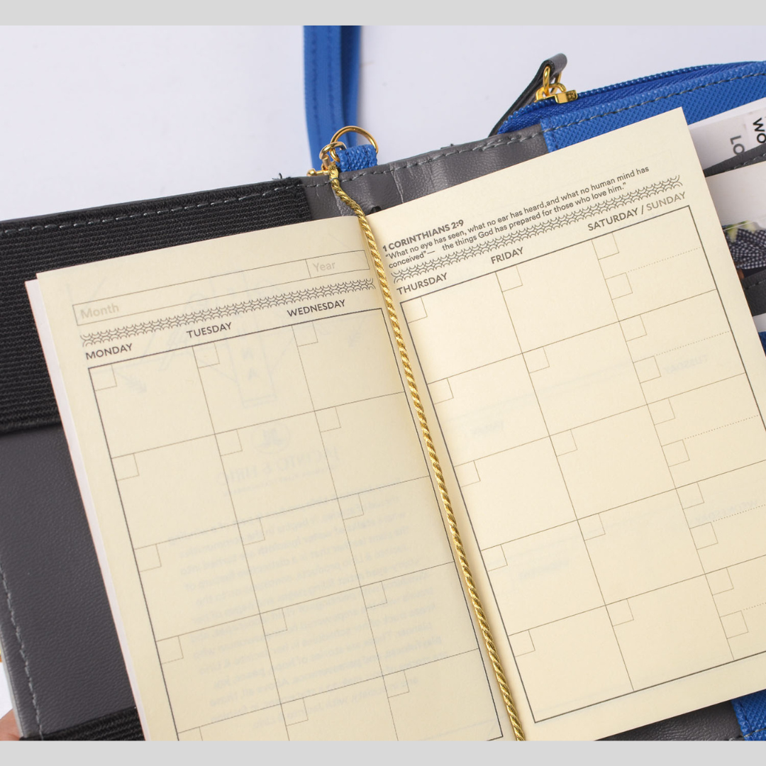 open pages of a Fauna Mahika Planner Pocket Size Refills - Jacinto & Lirio