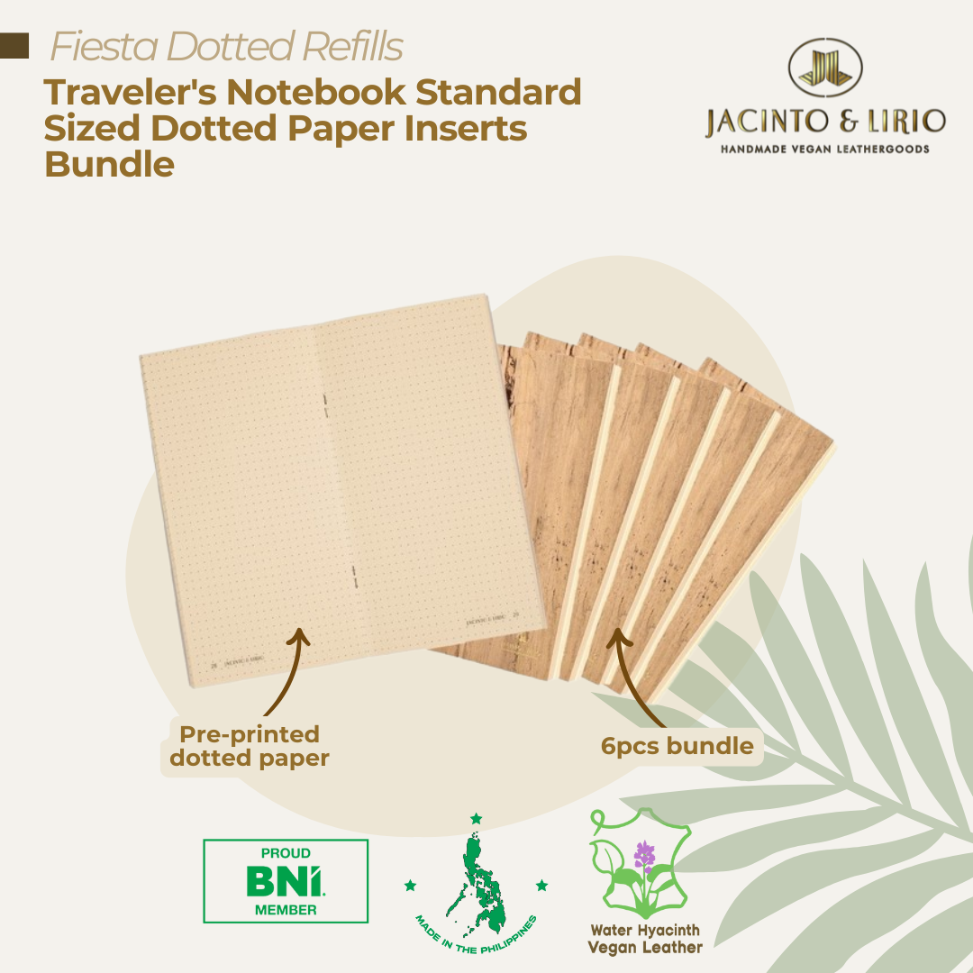 Traveler’s Notebook Dotted Paper Inserts - Standard Size, Traveler's Notebook, Jacinto & Lirio, Jacinto & Lirio. - Jacinto & Lirio