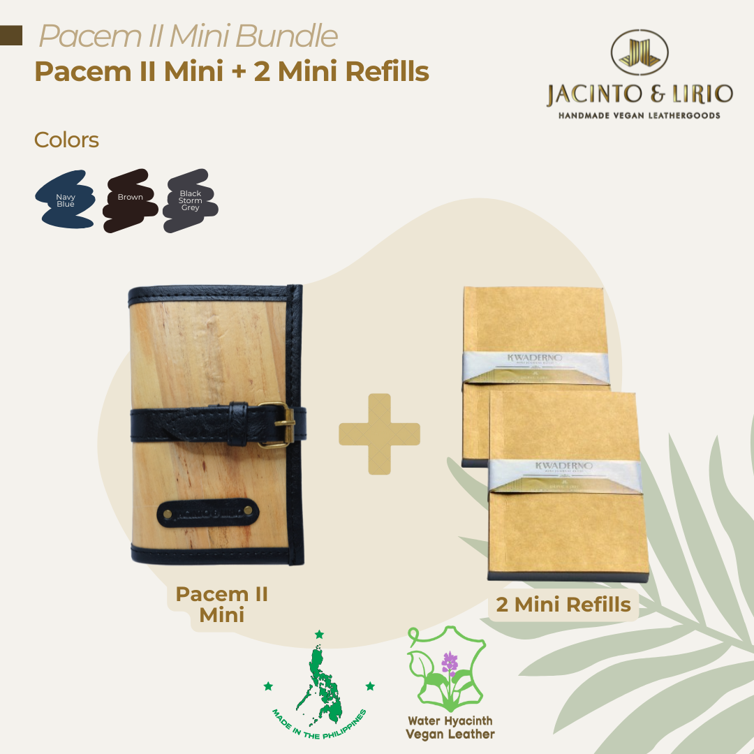 A bundle composed of a mini black storm grey journal and two mini journal refills as perfect gifts for artists and travelers.