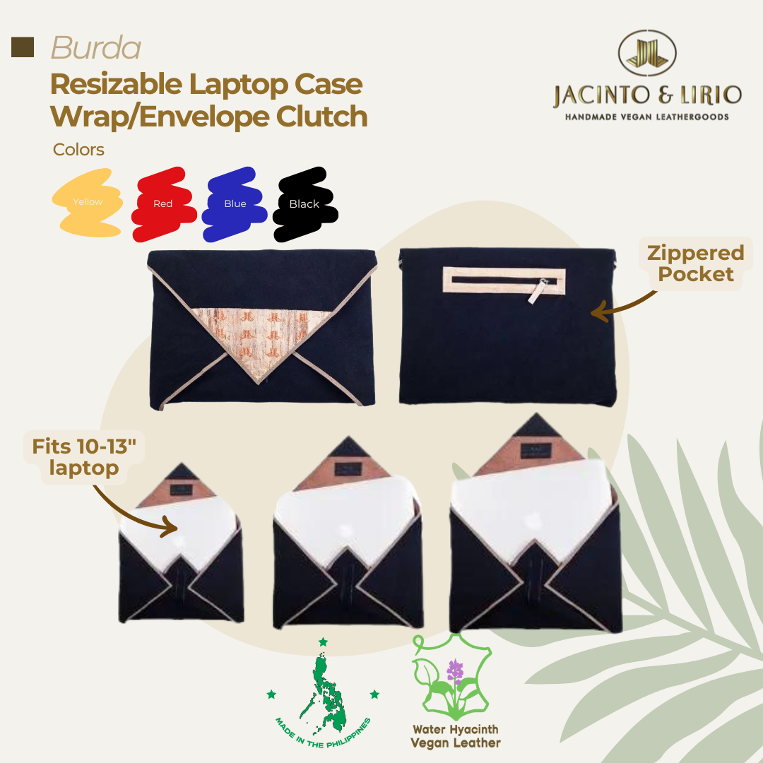 Resizable polyester phone pouch in black with zippered pocket.