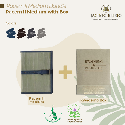 A bundle composed of a classy navy blue 
journal and gift box packaging as perfect gifts for notetakers and jetsetters.
