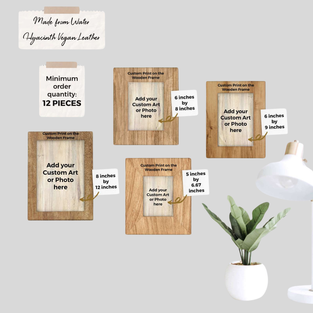 Litrato Personalized Water Hyacinth Canvas Wall Art Decor with Wooden Picture Frame (Medium) - Jacinto & Lirio