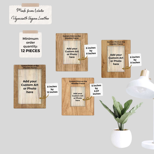 Litrato Personalized Water Hyacinth Canvas Wall Art Decor with Wooden Picture Frame (Medium) - Jacinto & Lirio