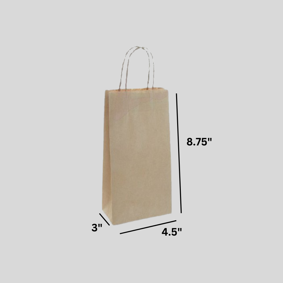 A slim brown paper bag.