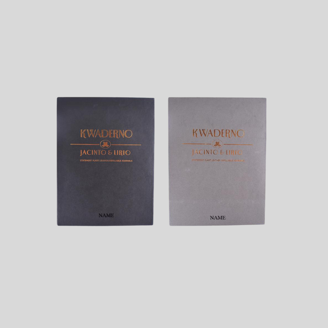 Top view of Luxurious Kwaderno Packaging Box by Jacinto & Lirio in black and grey