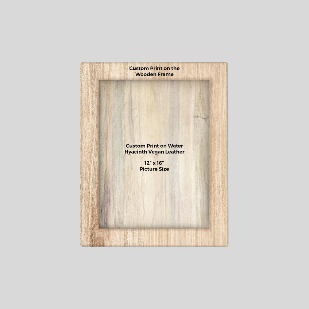 Litrato Personalized Water Hyacinth Canvas Wall Art Decor with Wooden Picture Frame (Large) - Jacinto & Lirio