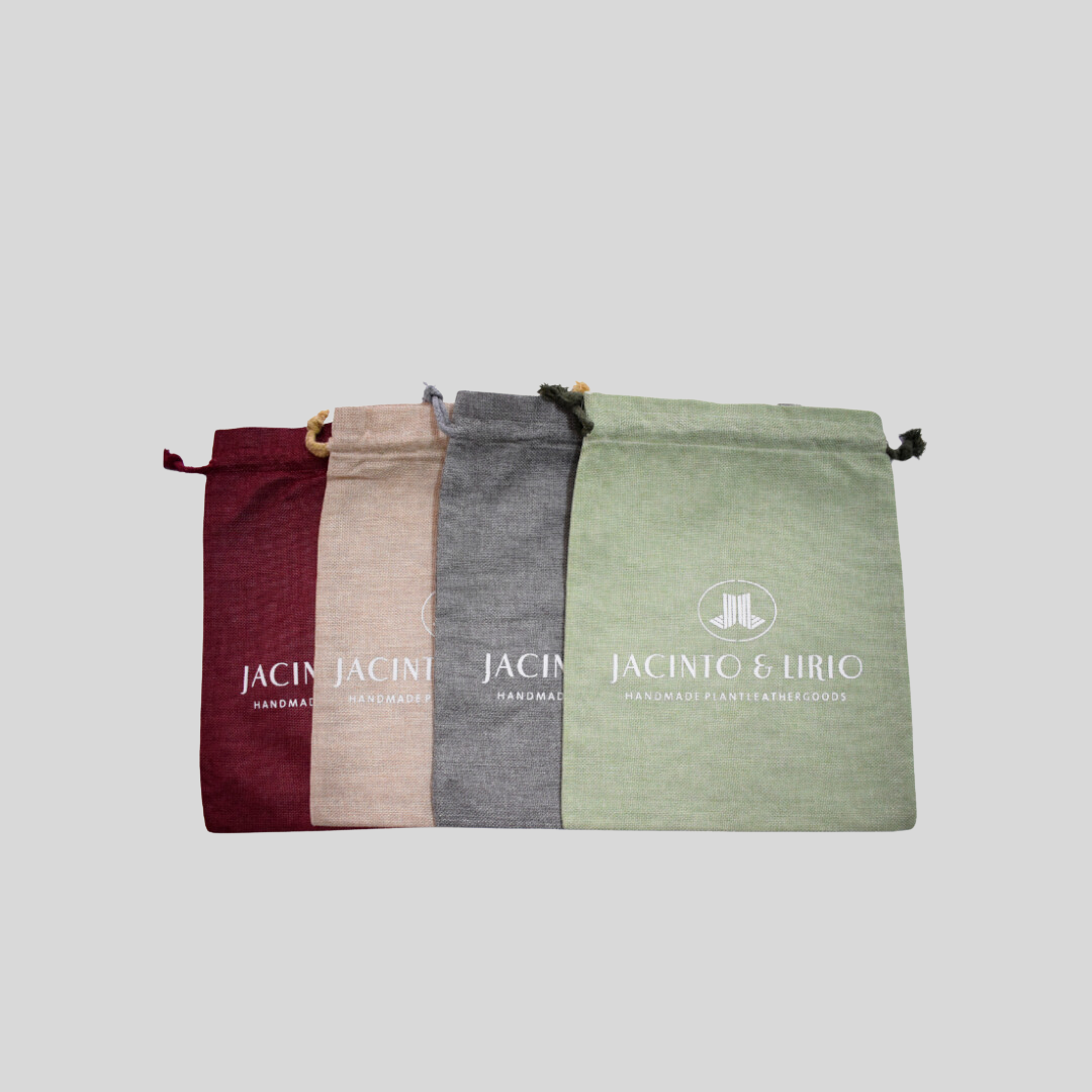 4 colors of Jacinto & Lirio drawstring eco bag