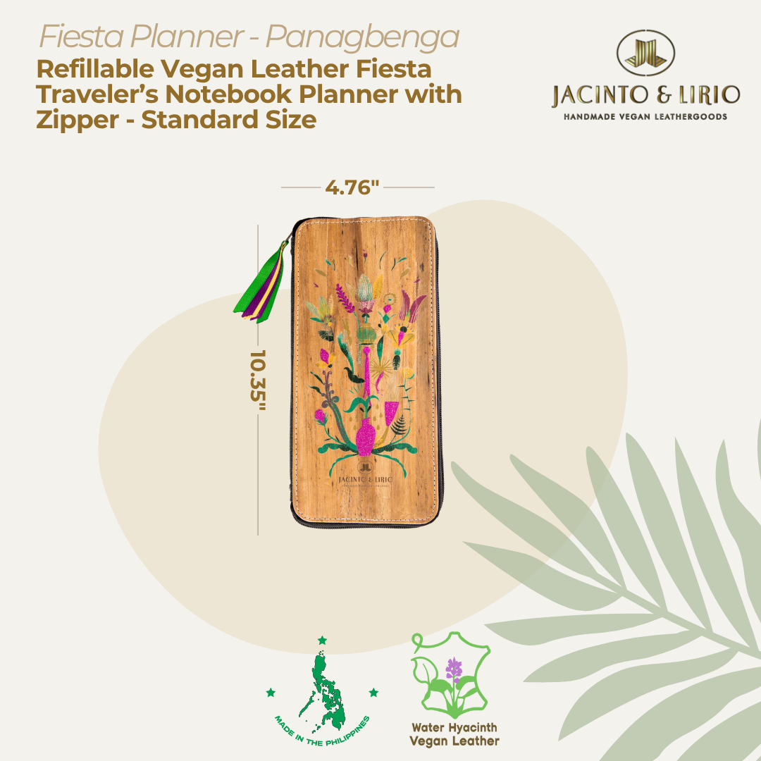 Front view of the Panagbenga variation of the fiesta planner journal sleeve.
