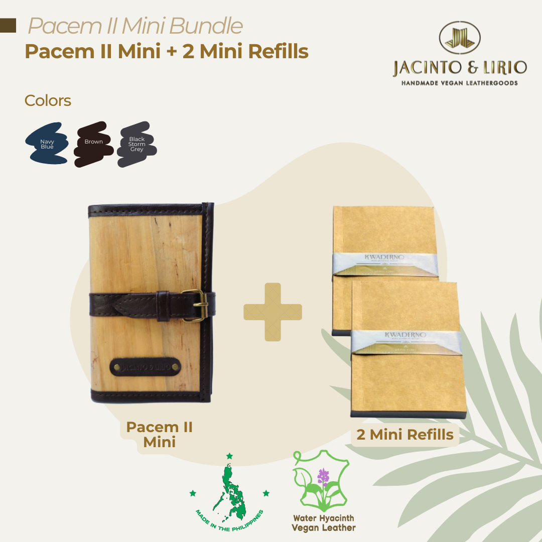 A bundle composed of a mini brown journal and two mini journal refills as perfect gifts for artists and travelers.