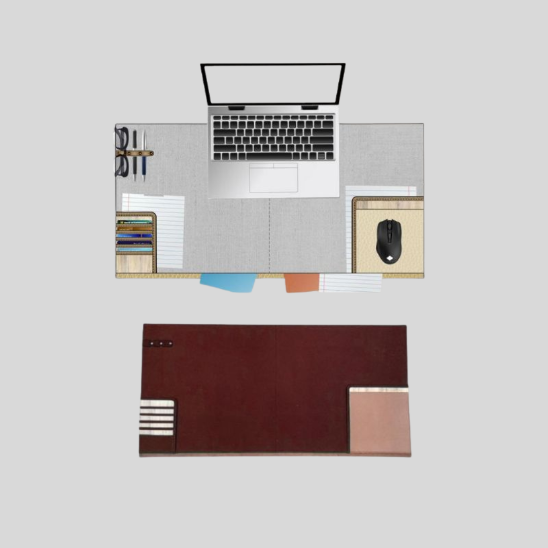 WFH Desk Mat or Gaming Pad with Pockets and Card Holders - Jacinto & Lirio