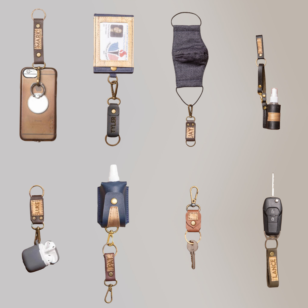 Vegan Leather Keyfob Keychain (KeyFob02) - Jacinto & Lirio