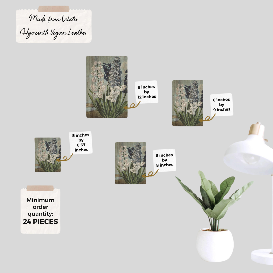 Imahe Personalized Water Hyacinth Vegan Canvas Wall Art Decor for Home Design (Medium) - Jacinto & Lirio