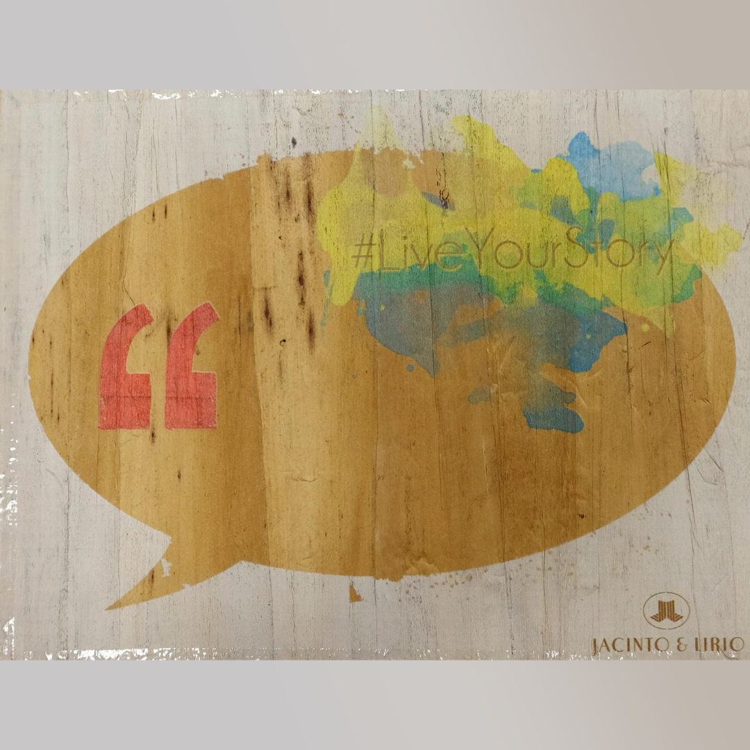 Graphics Print on Water Hyacinth Vegan Leather - Jacinto & Lirio