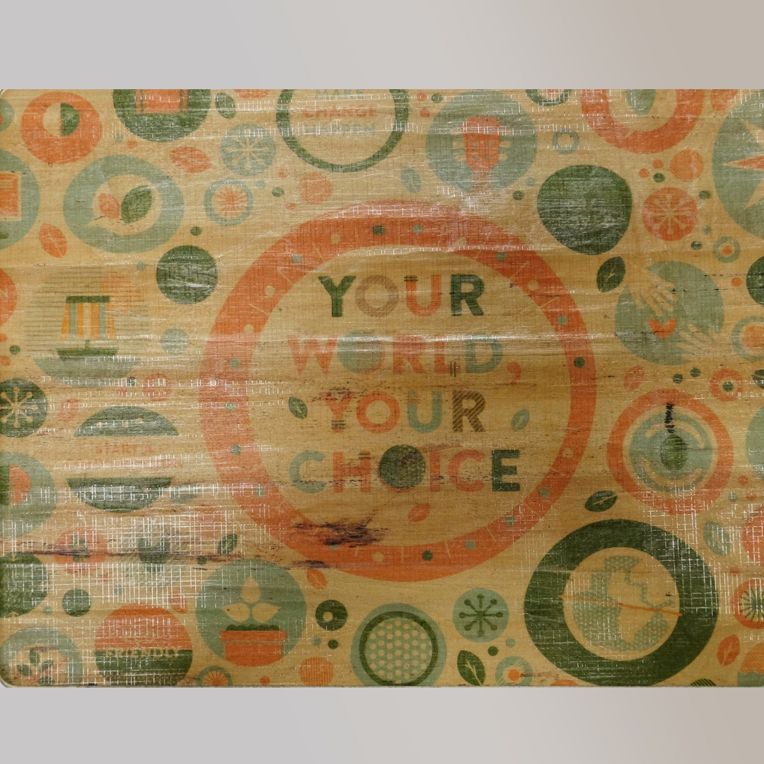 Graphics Print on Water Hyacinth Vegan Leather - Jacinto & Lirio