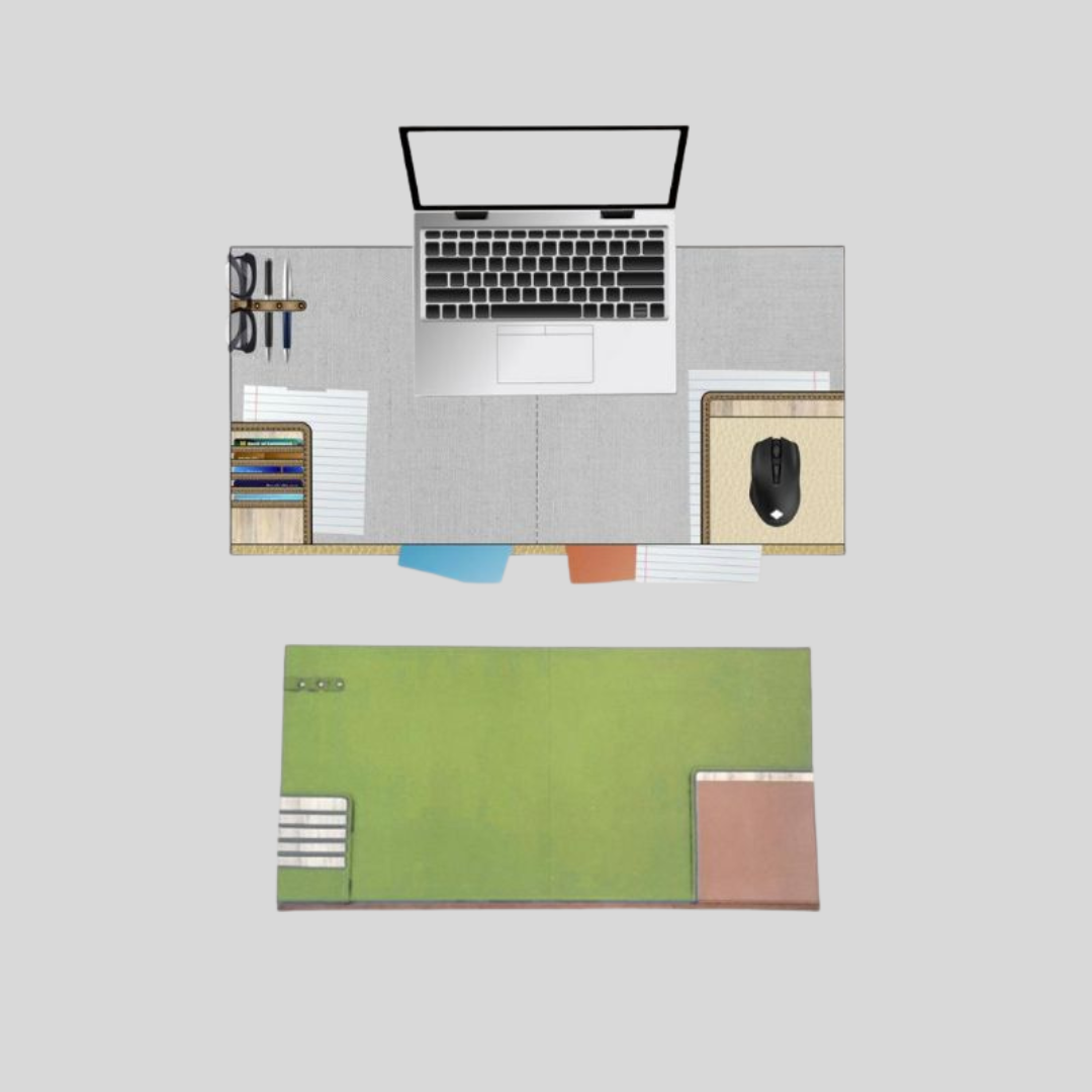 WFH Desk Mat or Gaming Pad with Pockets and Card Holders - Jacinto & Lirio