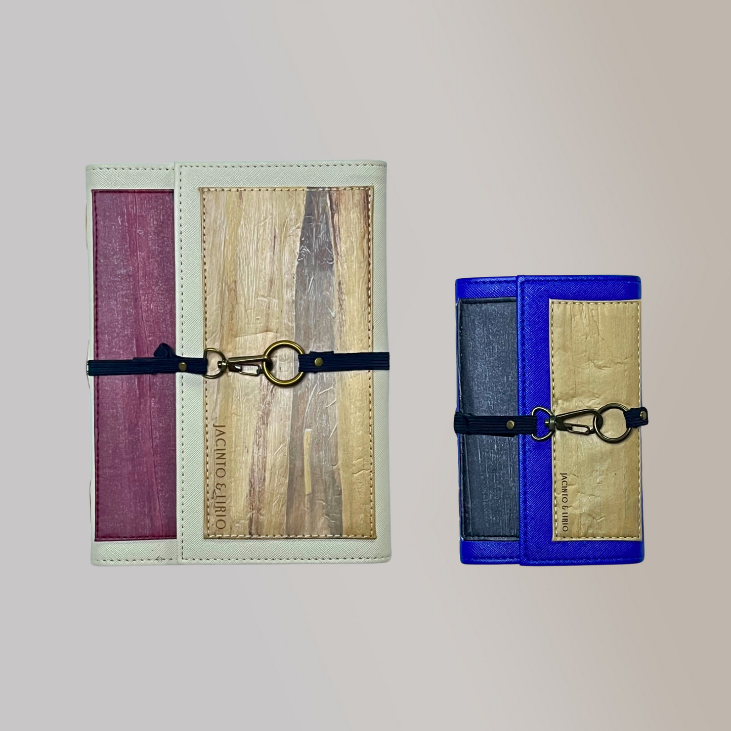 Artisan II Medium Dual Cover Refillable Vegan Leather Journal + 1pc Artisan II Mini Dual Cover Passport Holder and Refillable Journal Bundle - Jacinto & Lirio
