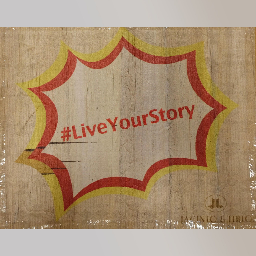 Graphics Print on Water Hyacinth Vegan Leather - Jacinto & Lirio