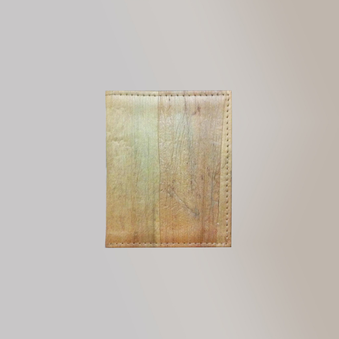 A pale, wood-textured and classy keycard holder.
