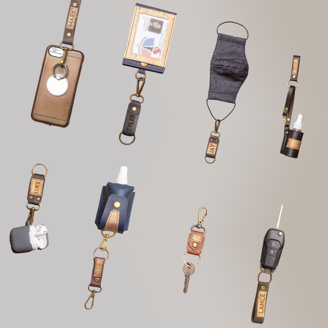 Vegan Leather Keyfob Keychain (KeyFob02) - Jacinto & Lirio