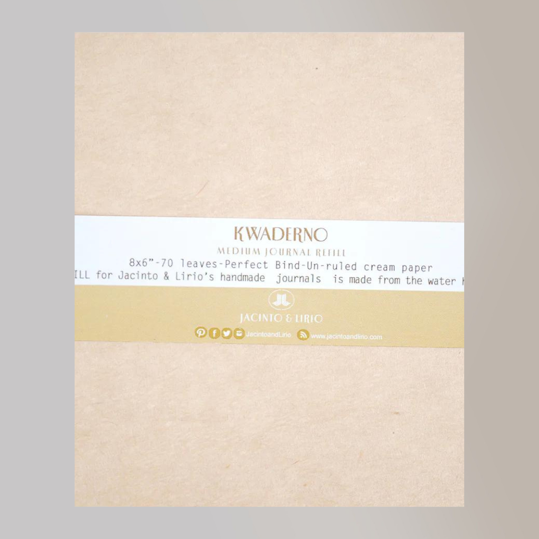 Jacinto & Lirio's "Kwaderno" a medium sized refill notebook for its refillable journal products.