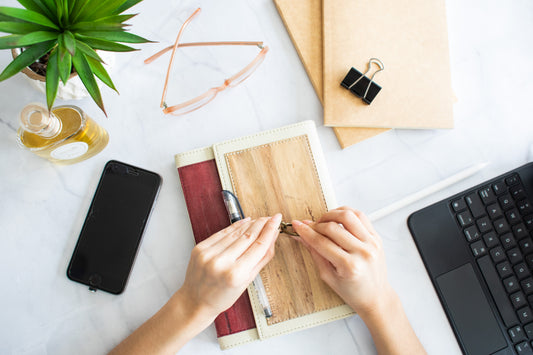 Artisan II Medium Dual Cover Refillable Vegan Leather Journal + 1pc Artisan II Mini Dual Cover Passport Holder and Refillable Journal Bundle - Jacinto & Lirio