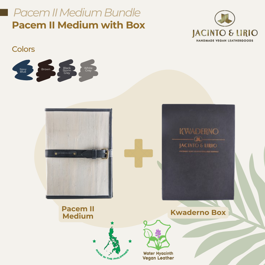 A bundle composed of a classy black storm grey journal and gift box packaging as perfect gifts for notetakers and jetsetters.