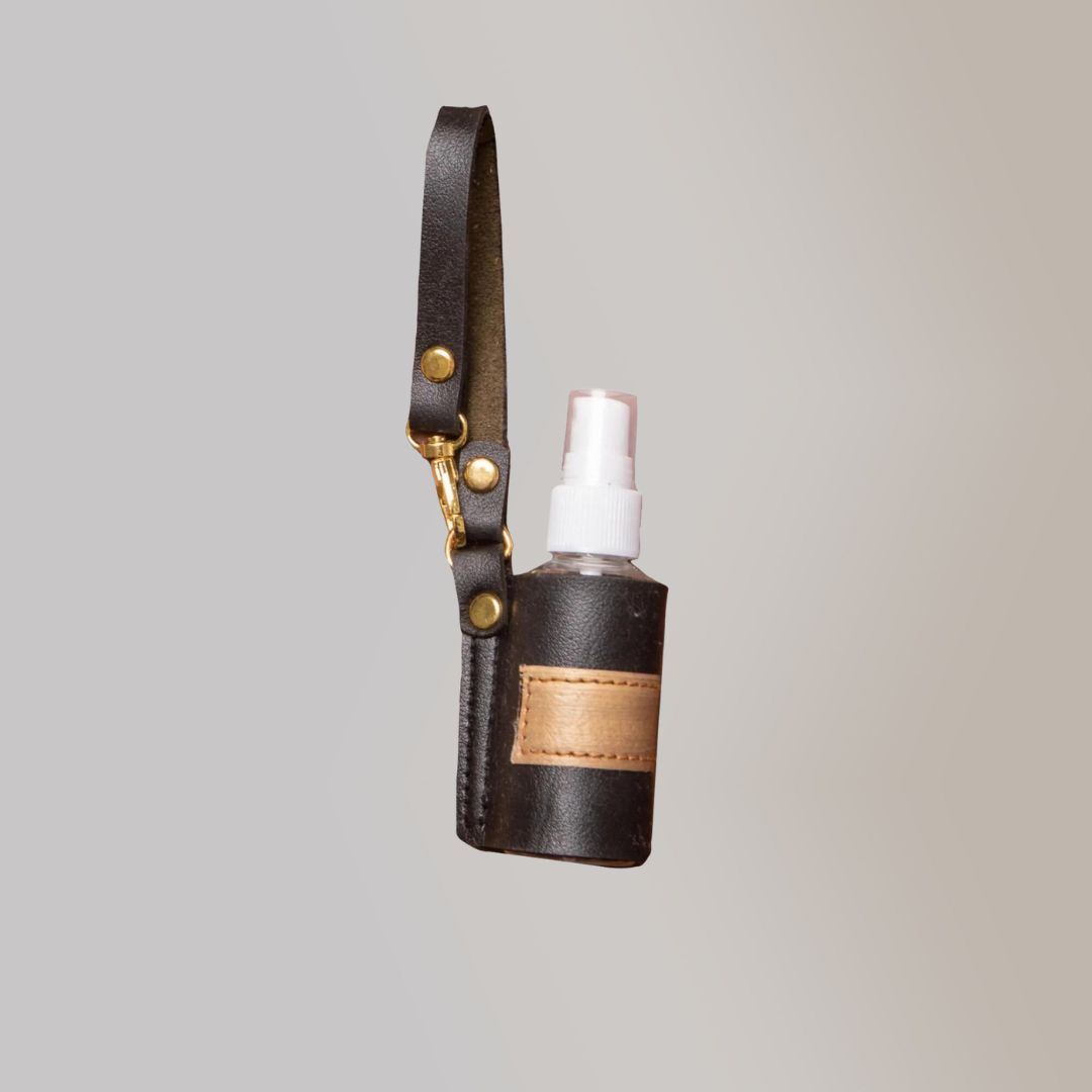 Personalized Vegan Leather Sanitizer with Holder (SanitizerHolder01)