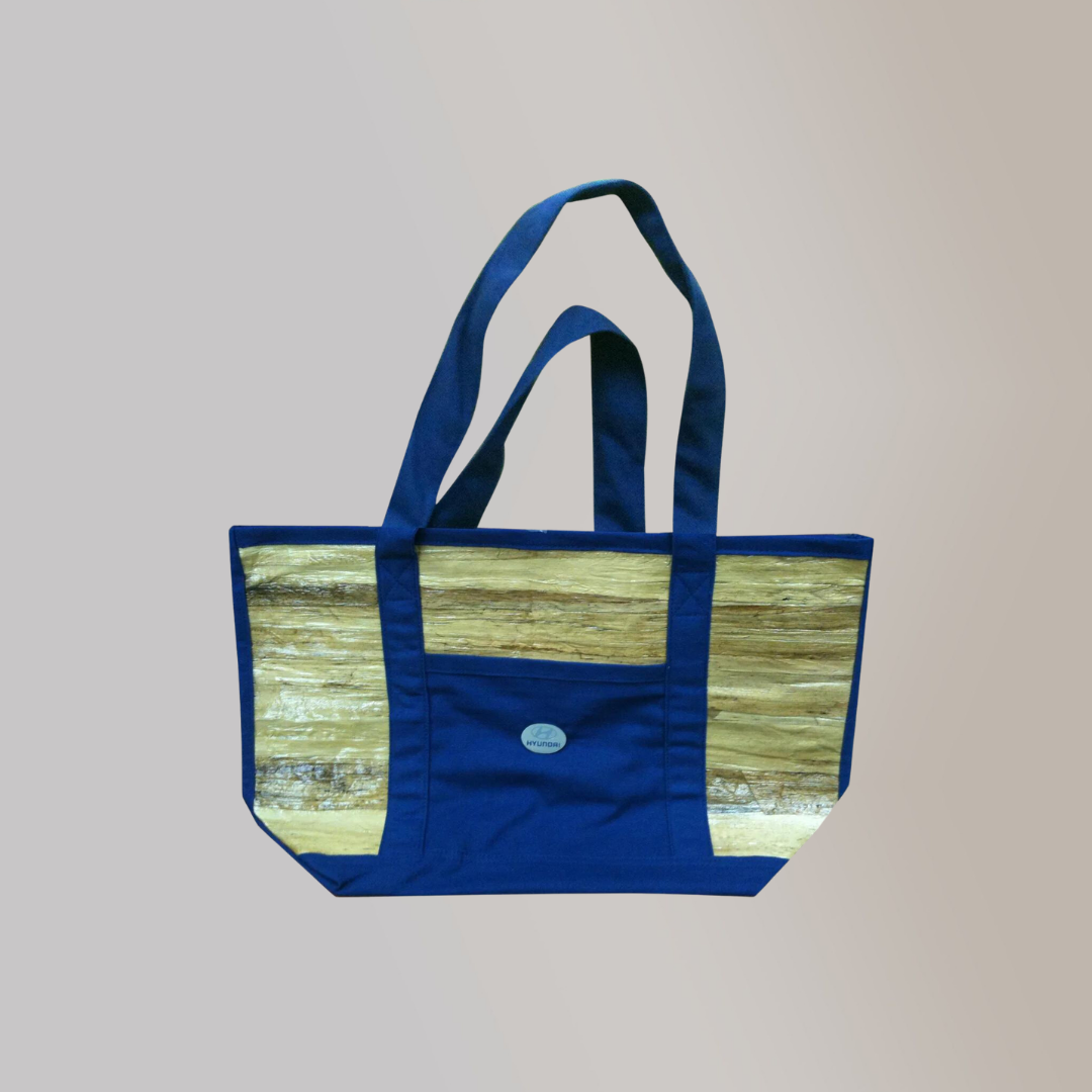 Vegan Leather Eco Bag Water Hyacinth with Fabric Accent - Jacinto & Lirio