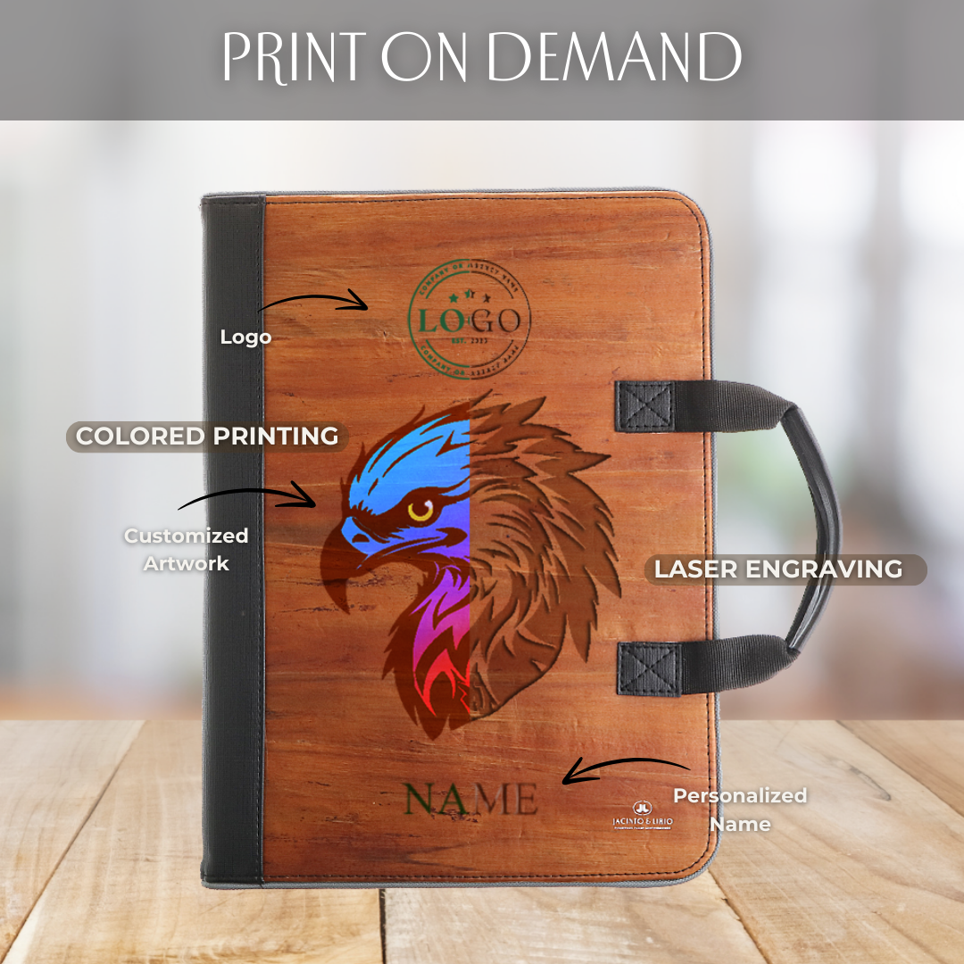 A colorful printed head of an eagle on a journal.