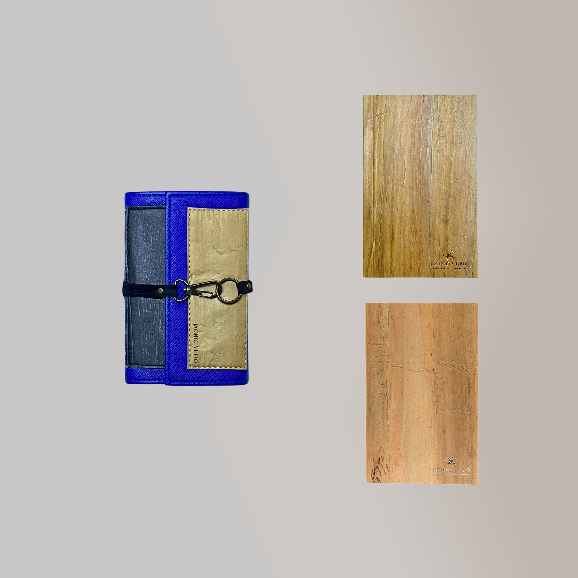 Artisan II Mini Dual Cover Passport Holder and Refillable Journal + Silver & Bronze Refill Bundle - Jacinto & Lirio