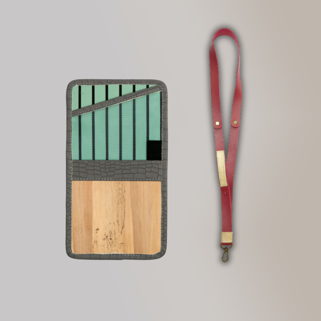 Lakbay Travel Essentials Kit - Moss Colored Lakbay and Burgundy Colored Lanyard