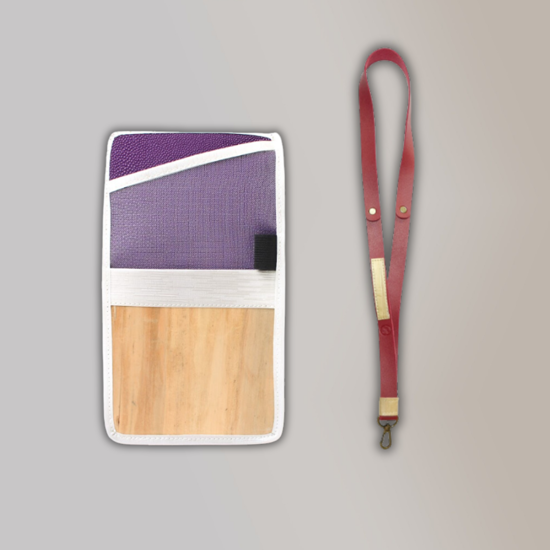 Lakbay Travel Essentials Kit - Silver Violet Colored Lakbay and Burgundy Colored Lanyard