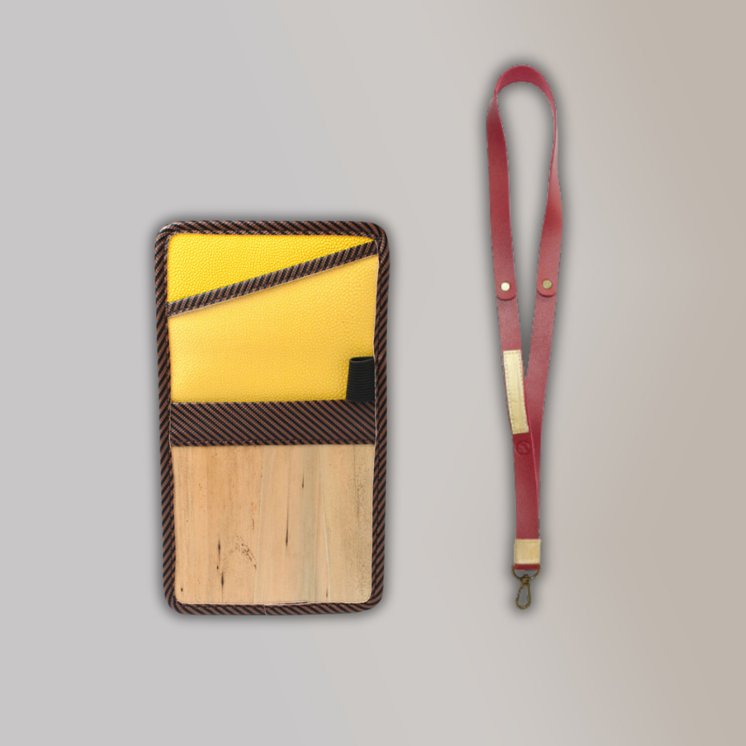 Lakbay Travel Essentials Kit - Yellow Stripes Lakbay and Burgundy Variation Lanyard