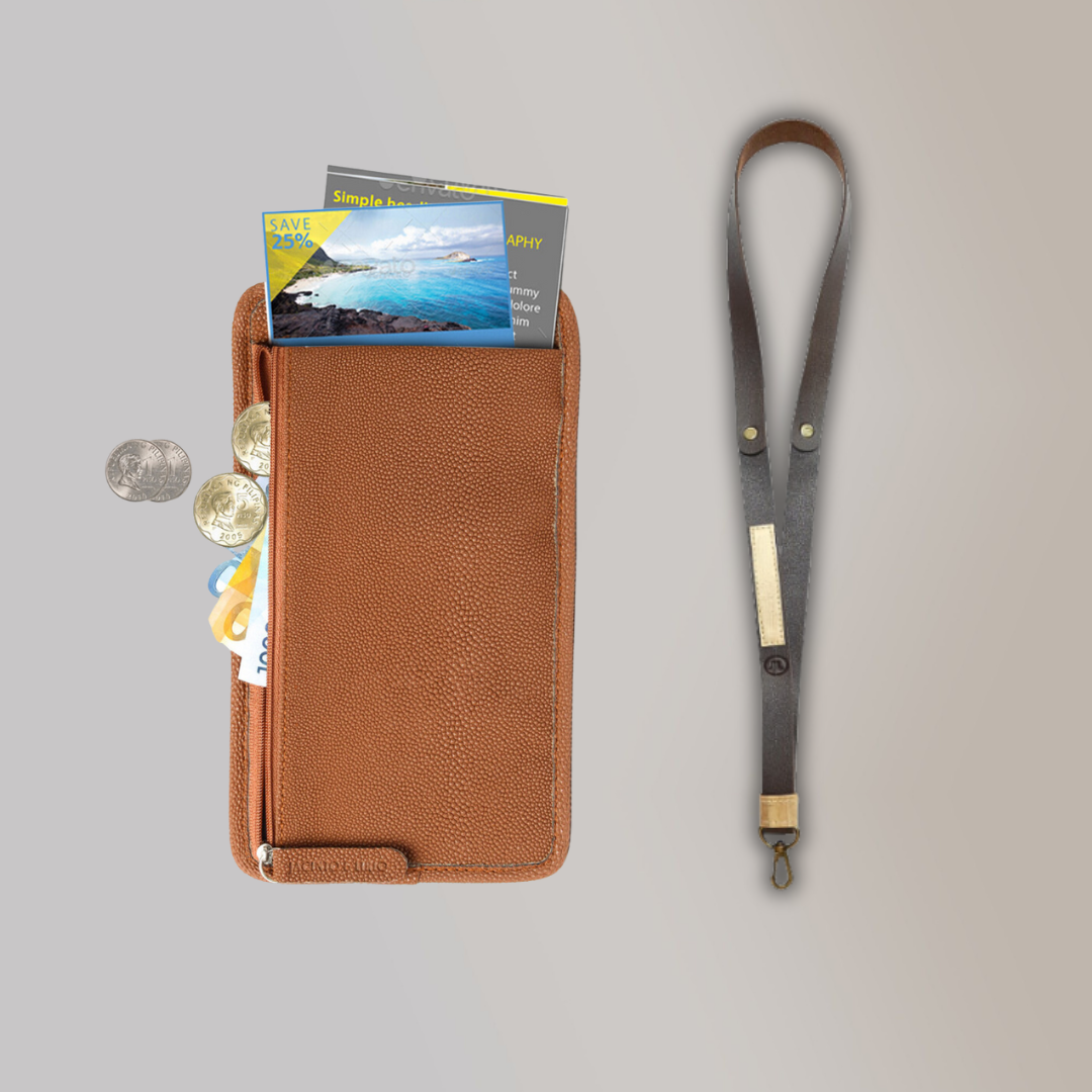 Lakbay Travel Essentials Kit - Cacao Colored Lakbay and Cacao Colored Lanyard