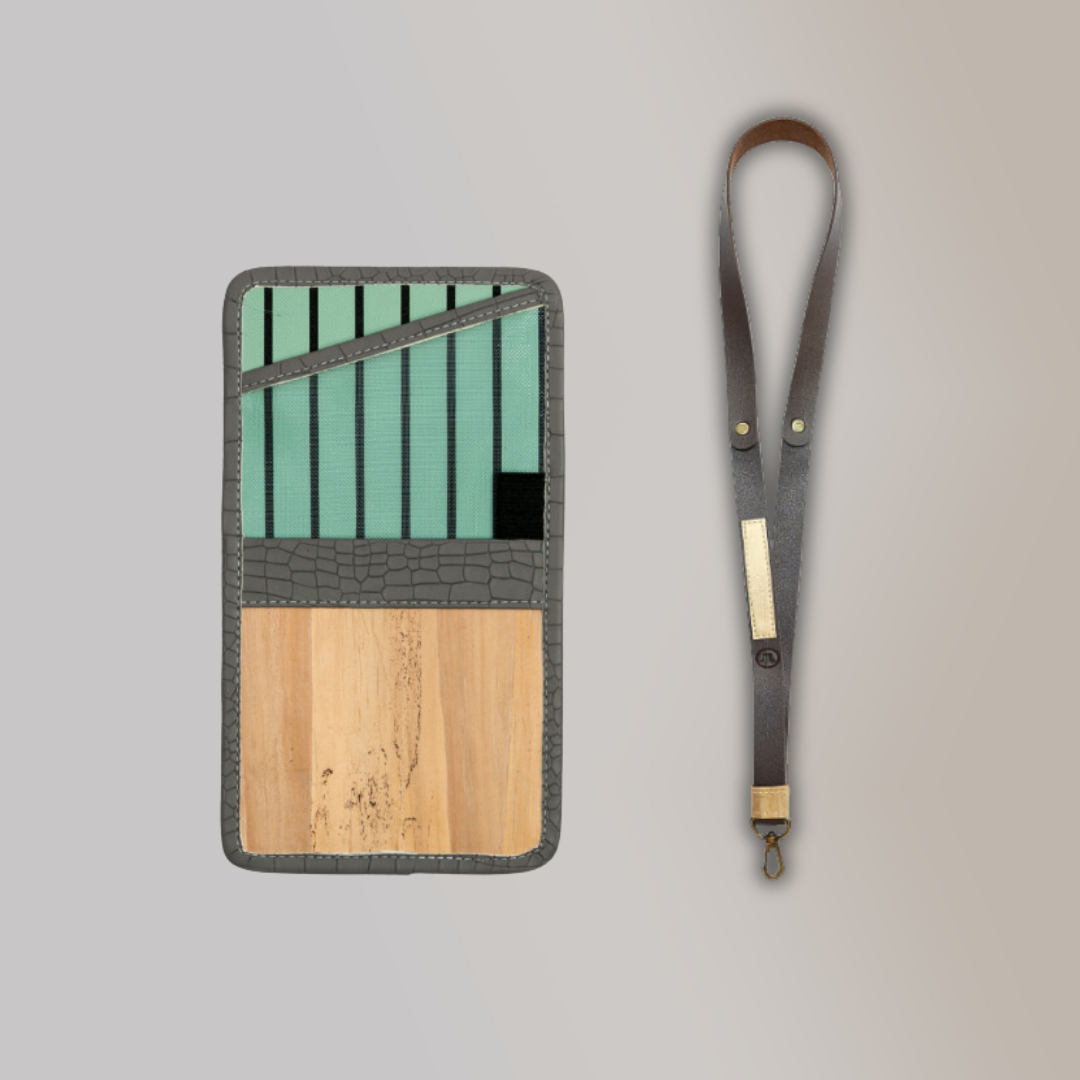 Lakbay Travel Essentials Kit - Moss Colored Lakbay and Cacao Colored Lanyard