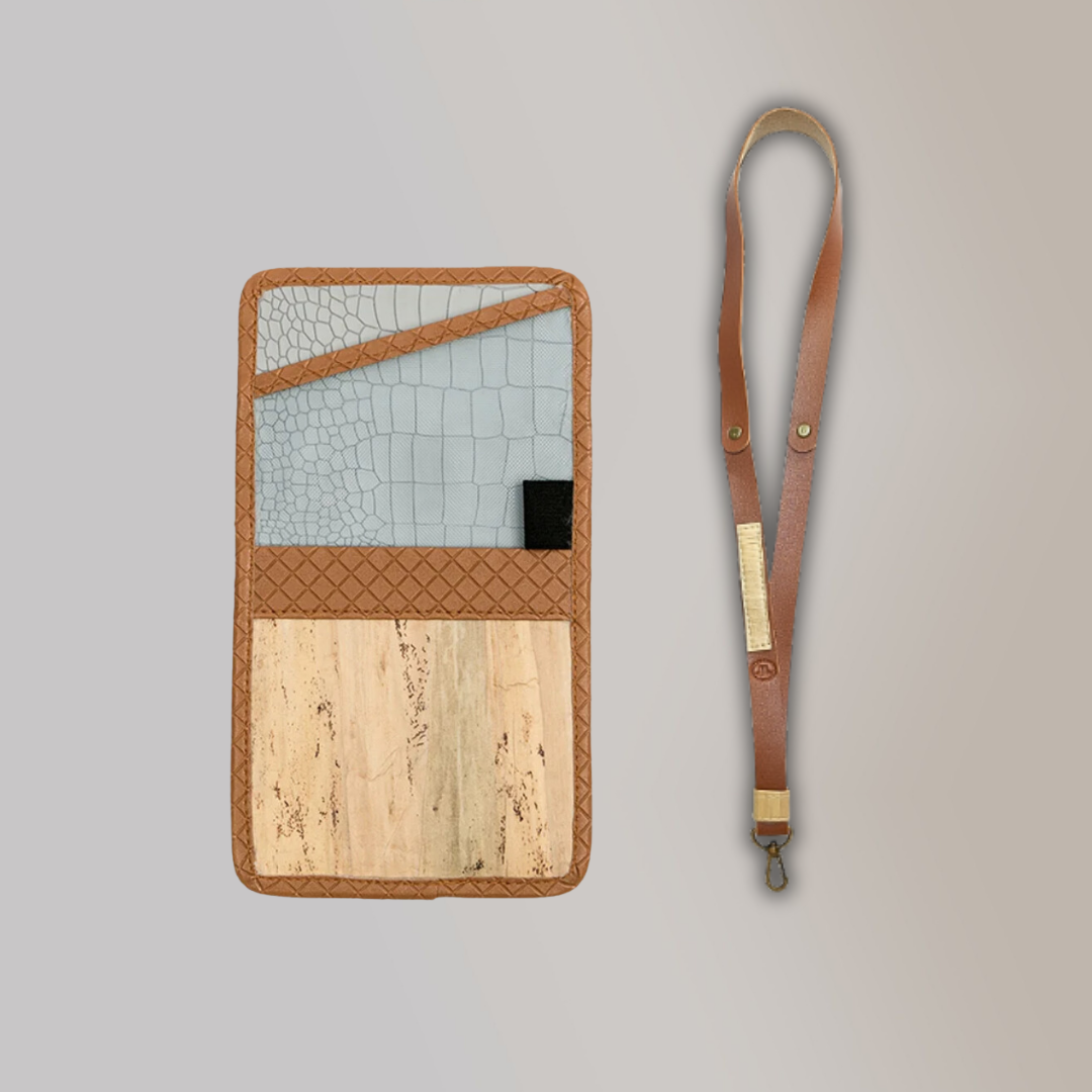 Lakbay Travel Essentials Kit - Caramel Colored Lakbay and Camel Brown Colored Lanyard