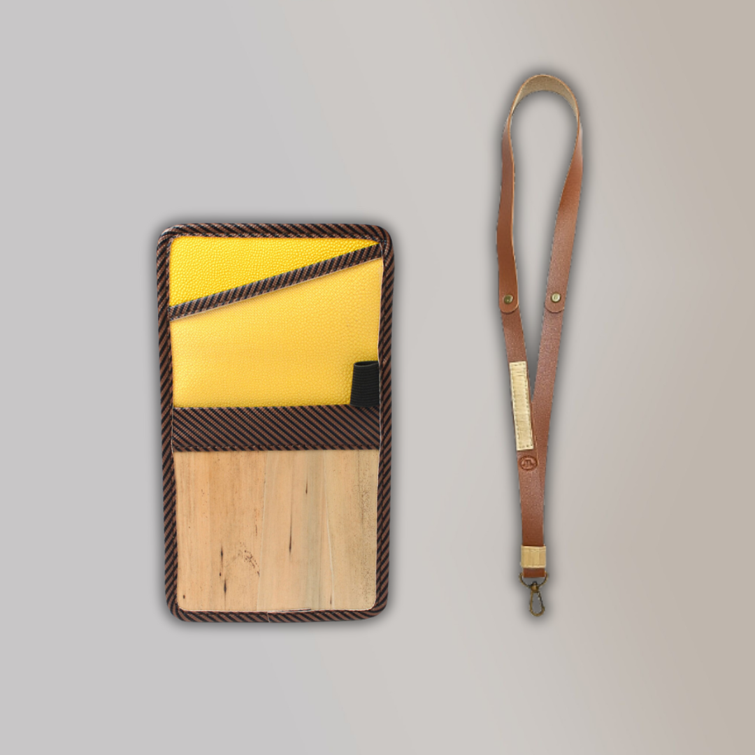 Lakbay Travel Essentials Kit - Yellow Stripes Lakbay and Camel Brown Variation Lanyard