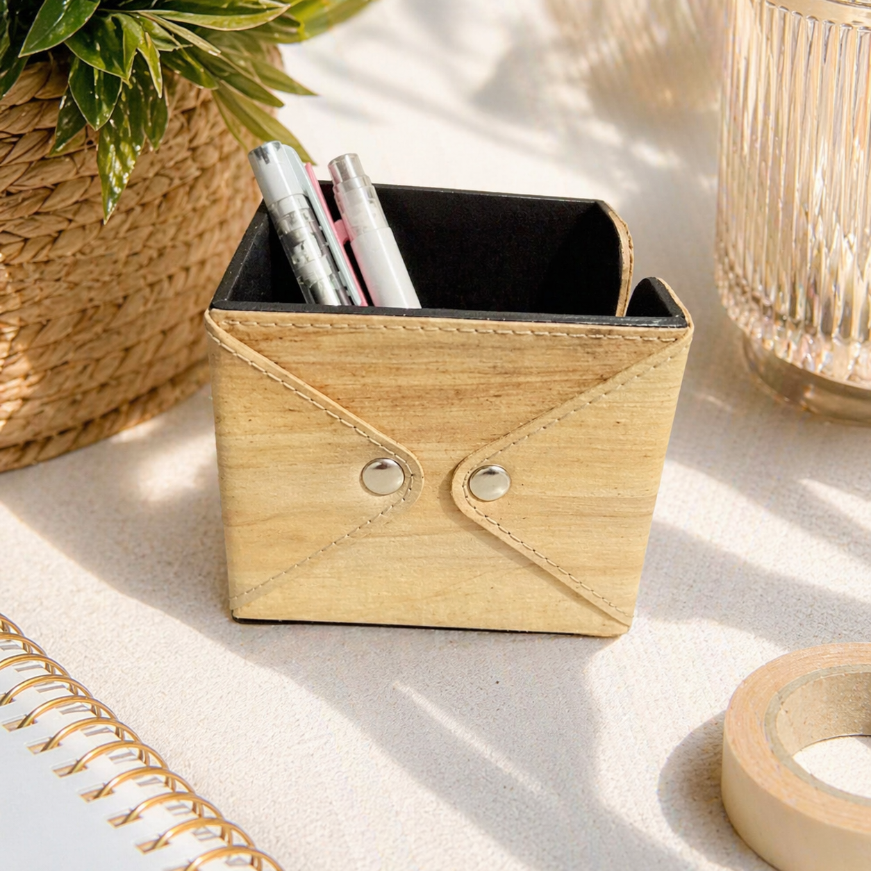 Vegan Leather Desk Scratch Pad Holder, Pad Holder, Ecoingenuity Inc., Jacinto & Lirio. - Jacinto & Lirio