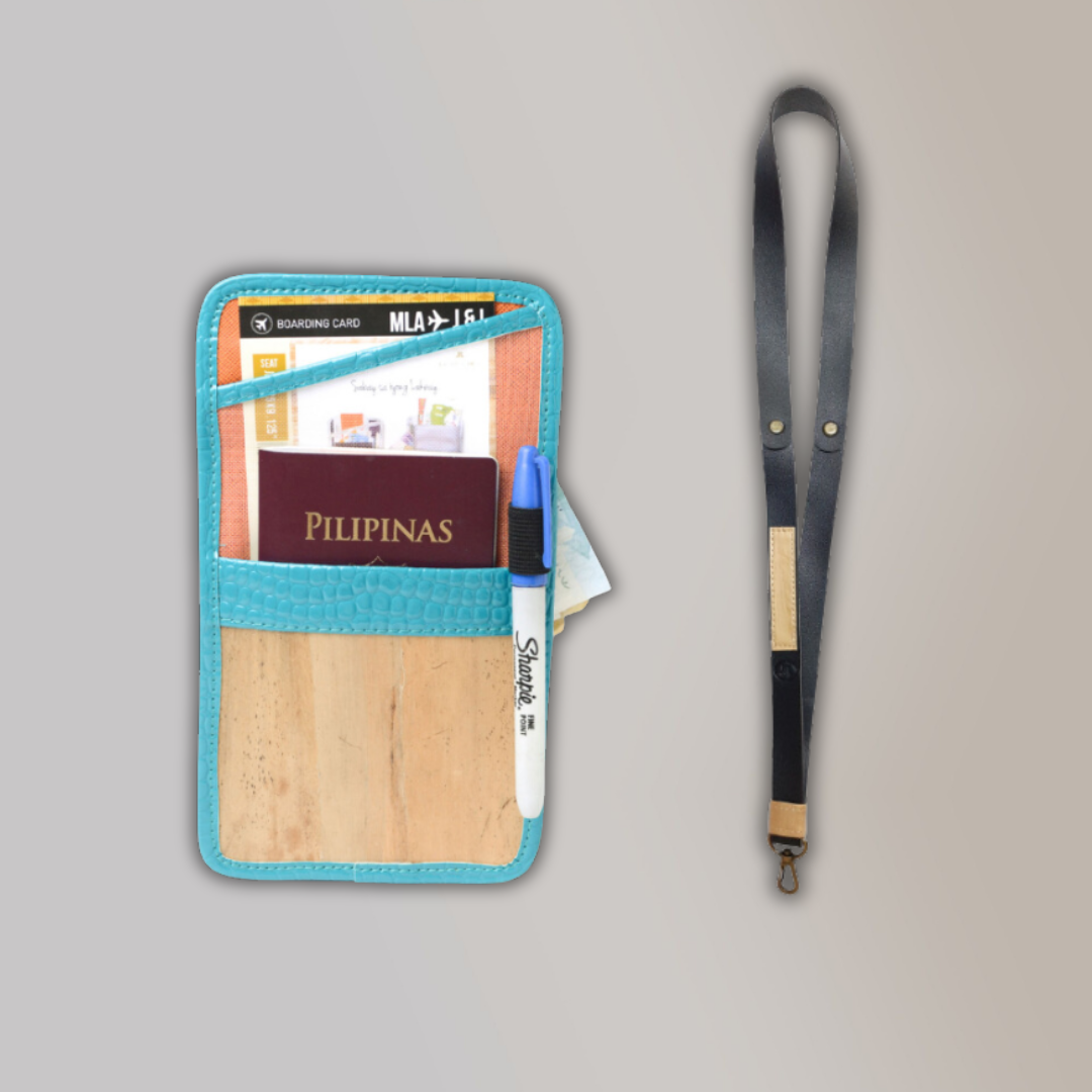 Lakbay Travel Essentials Kit - Turquoise Variation Lakbay and CoalBlack Colored Lanyard