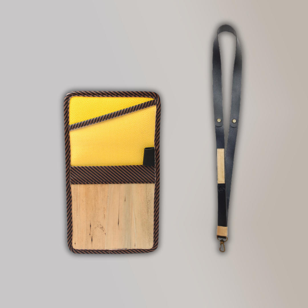 Lakbay Travel Essentials Kit - Yellow Stripes Lakbay and Coal Black Variation Lanyard