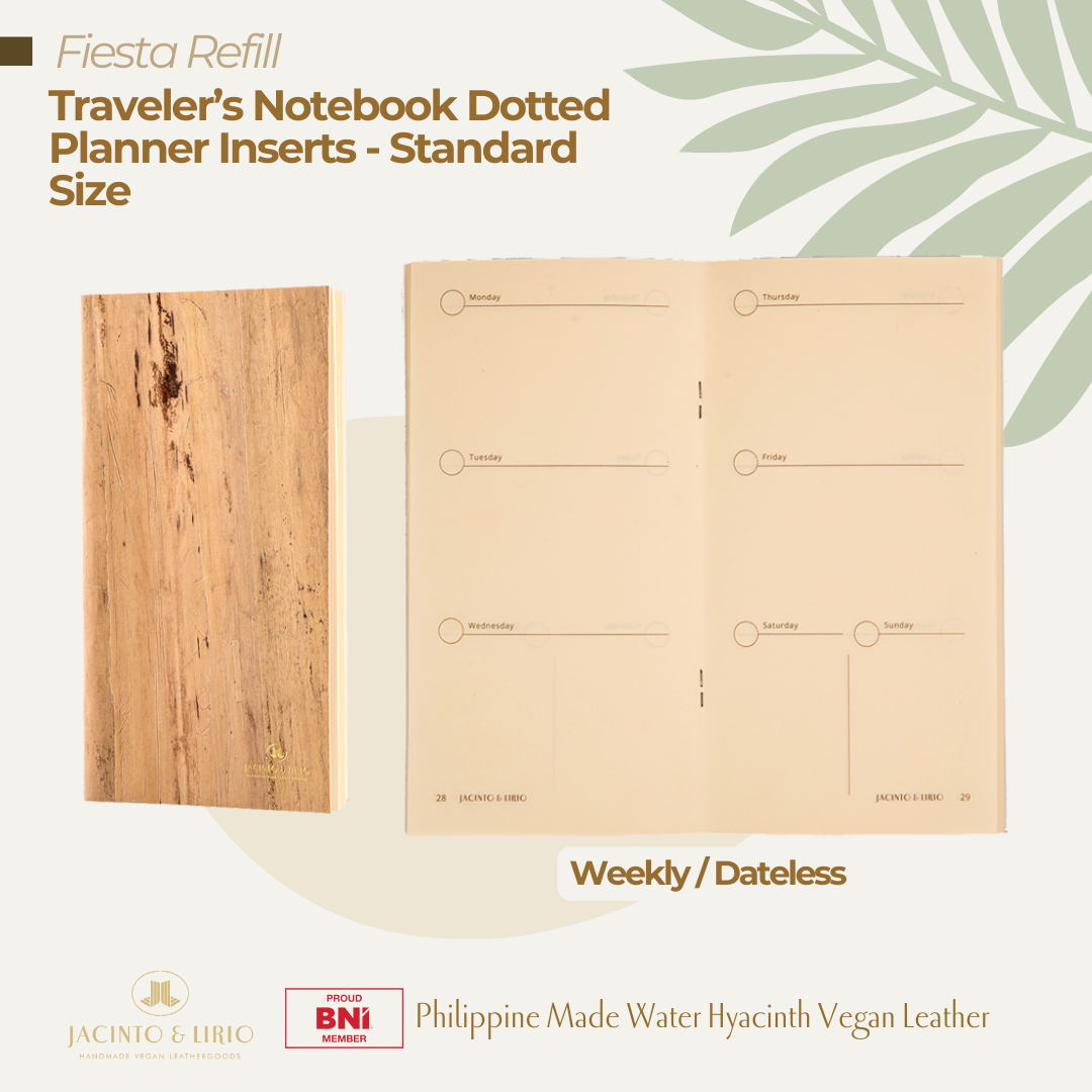 Traveler’s Notebook Weekly Planner Inserts - Standard Size, Planner Refill, Jacinto & Lirio, Jacinto & Lirio. - Jacinto & Lirio